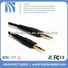 Goldplated 3.5mm a 3.5mm audio aux cable para tarjetas de sonido de la computadora, altavoces, reproductores de CD, reproductores de MP3 50cm, 1m, 1.5m, 2m, 3m.